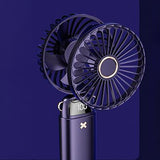 Portable Handheld Fan with LED Display 5-Speed Cooling Hand Fan Foldable for Outdoor Travel Camping Blue