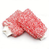 2PC Microfibre Wash Mitt Car Washing Detailing Cleaning Red