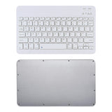 10-inch Ultra-Slim Bluetooth Keyboard Portable Mini Wireless Keyboard Rechargeable for iOS Android Windows Tablet Smartphone White