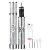 Cordless  Electric Nail Drill 4 Speed Modes Nail File with 5 Nail Drill Bits for Manicure Gray