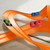 4M Flexible Race Track Toy DIY Bendable Ramp with Suction Cups Roll-Up Car Track Set Orange