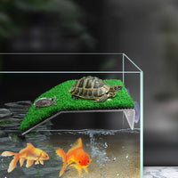 Turtle Basking Platform Simulation Grass Turtle Ramp for Fish Tank Aquarium