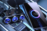 3 Way 12V Multi Socket Car Cigarette Lighter Splitter Dual USB Charger Digital Display