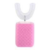 U-Shaped Automatic Electric Toothbrush – With Built-In Sanitizing Cup Pink