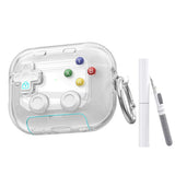 Case Cover for AirPods 4 Case Cover with Pressable Button Safety Lock & Phone Stand Clear White