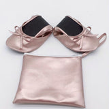 Foldable Women's Indoor Ballet Flats Roll-Up Dance Shoes Pink