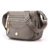 Multi-Pocket Crossbody Bag for Women Water Resistant Nylon Shoulder Messenger Bag Trendy Pocketbooks Gray