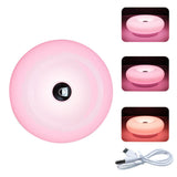 Rechargeable Donut Lamp for Table and Wall with Touch Dimmer Pink
