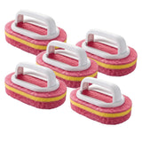 5 PCS Multi Layer Sponge Cleaning Brush Set for Kitchen and Bathroom Red