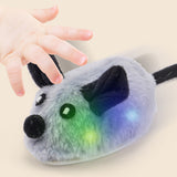 Squeaky Escaping Mouse Toy Light-up Auto Moving Rechargeable Interactive Cat Toy Grey