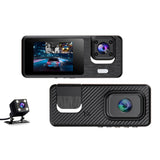 Triple Lens Car Dash Cam with Super Night Vision and Loop Recording