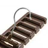 2Pcs Belt and Tie Hangers for Closet Organizer with 20 Hooks Brown