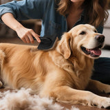 2-Piece Dog Slicker Brush & Comb Set for Grooming & Detangling Black