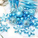 40Pcs Set Christmas Ball Ornaments Hanging Xmas Tree Decorations Holiday Party Home Decor Blue