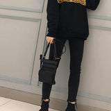 Women Genuine Leather Crossbody Bag Sling Purse Shoulder Bag Black
