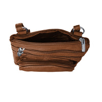 Women Genuine Leather Crossbody Bag Sling Purse Shoulder Bag Dark Brown