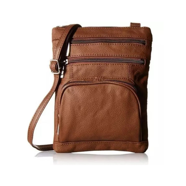 Women Genuine Leather Crossbody Bag Sling Purse Shoulder Bag Dark Brown
