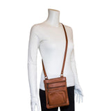 Women Genuine Leather Crossbody Bag Sling Purse Shoulder Bag Dark Brown