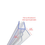 2 Pack 60cm Shower Door Seal Strip Transparent Glass Shower Screen Bottom Seal for 4–6mm