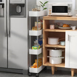 4 Tier Slim Rolling Storage Cart Bathroom Organizer for Kitchen & Laundry