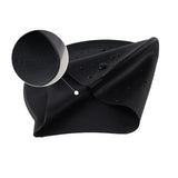 Elastic Silicone Swimming Cap Solid Color Water-resistant Ear Protection Hat Black
