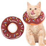 Cat Cone Soft Collar – Adjustable Kitten Recovery Donut Collar Dark Brown