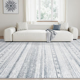 Bohemian Rug Soft Machine Washable for Bedroom Under Dining Table Home Office Blue