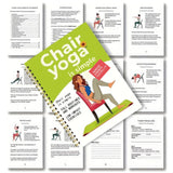 Chair Yoga 30 Day Spiral Book with Illustrated Seated Pose Guide Green