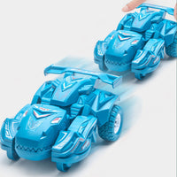 Crash Transforming Dinosaur Car Toy Deformation Toy Car Kid Gift Sky Blue