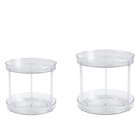 2-Tier Lazy Susan Turntable Spice Rack Cabinet Storage Tray Organizer for Kitchen Countertop