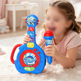 Guitar Toy with LED Lights Detachable Microphone and Music Blue
