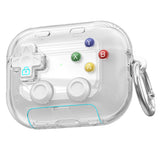 Case Cover for AirPods 4 Case Cover with Pressable Button Safety Lock & Phone Stand Clear White