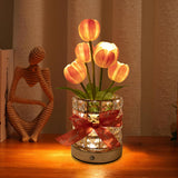Tulip Flower Lamp 3 Color Dimming Night Light Valentine’s Day Gift Orange