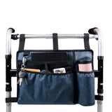Premium Walker Storage Bag with Multiple Pockets – Walker Organizer Accessory Blue
