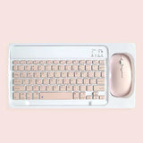 Ultra-Slim Portable Wireless Bluetooth Keyboard & Mouse Combo for Tablets and Laptops Pink