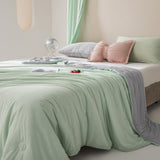 Reversible Cooling Blanket Lightweight Cool Blanket for Summer Green