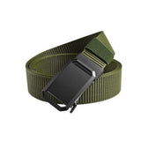 Stretch Tactical Belt for Men Military Work Rigger Hiking Nylon Web Ratchet Quick Release Belt Green