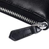 Travel Leather Wallet Cash Ticket Card Holder Organiser Phone Wallet Black