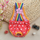 Cute Female Dog Harness Sanitary Pants – Reusable Pet Menstrual Diaper Red