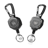 2Pcs Retractable Keychain Heavy Duty Badge Reel with Carabiner for ID Cards Keys Office Work