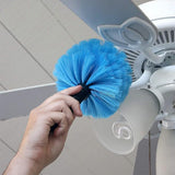 High Reach Blue Cobweb Duster with Extension Pole Spider Web Cleaning Brush for Outdoor Use Style 2