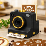 Camera Shaped Latte Art Stencil Retro Coffee Tool for Cafe Barista Black