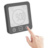 Digital Bathroom Shower Clock with Timer Suction Cup Wall Clock for Bathroom Kitchen Black