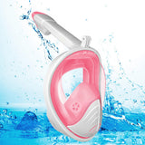 Full Face Snorkel Mask – 180 Degree Panoramic View Anti-Fog & Leak-Proof Design White Pink