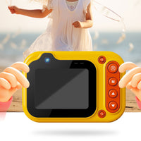 Dual-Lens Kids Underwater 10X Zoom Digital Camera Waterproof Action Camera with 32GB TF Card Yellow