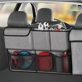 Large Capacity Car Trunk Organizer with Zippers – Backseat Storage Grey