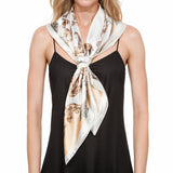 90cm Head Scarf for Women Scarf Printed Satin Square Scarf Bandanas for Women Style 2