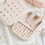 Portable Trave Jewelry Case Jewelry Storage Box for Earrings Rings Necklaces Bracelets Watches White