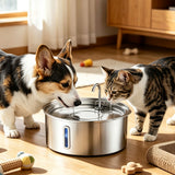7L Stainless Steel Cat Dog Water Fountain Automatic Dispenser Style 2