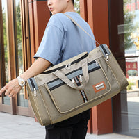 Mens Sports Travel Duffel Bag Large Capacity Gym Bags Luggage Bag Khaki